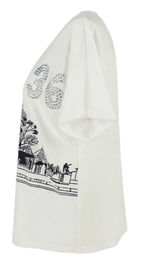 Simple Ladies Fashion Tops Casual Long Tee Shirt With Print House Pattern
