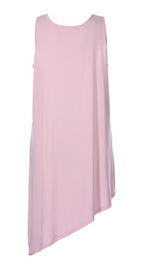 Sweet Pink Color Sleeveless Womens Casual Summer Dresses With Asymmetrical Hem