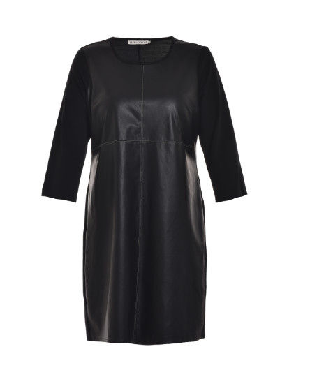 Comfortable Black Short Leather Dress , Ladies Autumn Dresses Anti Static